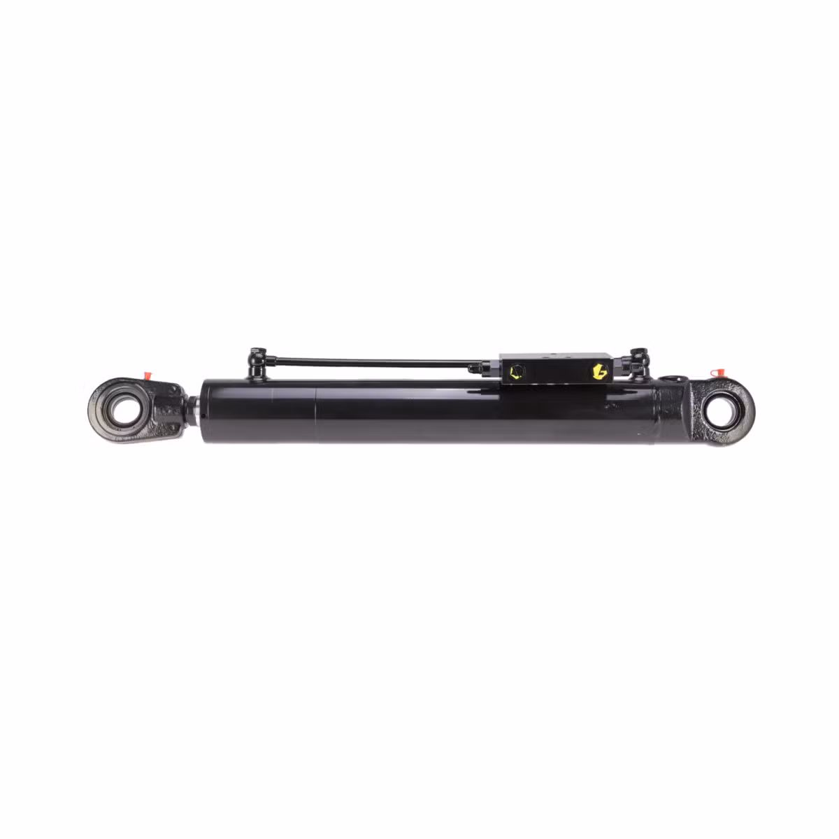 Siłownik hydrauliczny dwustronnego działania z zaworem PZH prawy z regulowanym uchem 80/45/500 FI40 Siłownik hydrauliczny dwustronnego działania z zaworem PZH prawy z regulowanym uchem 80/45/500 FI40