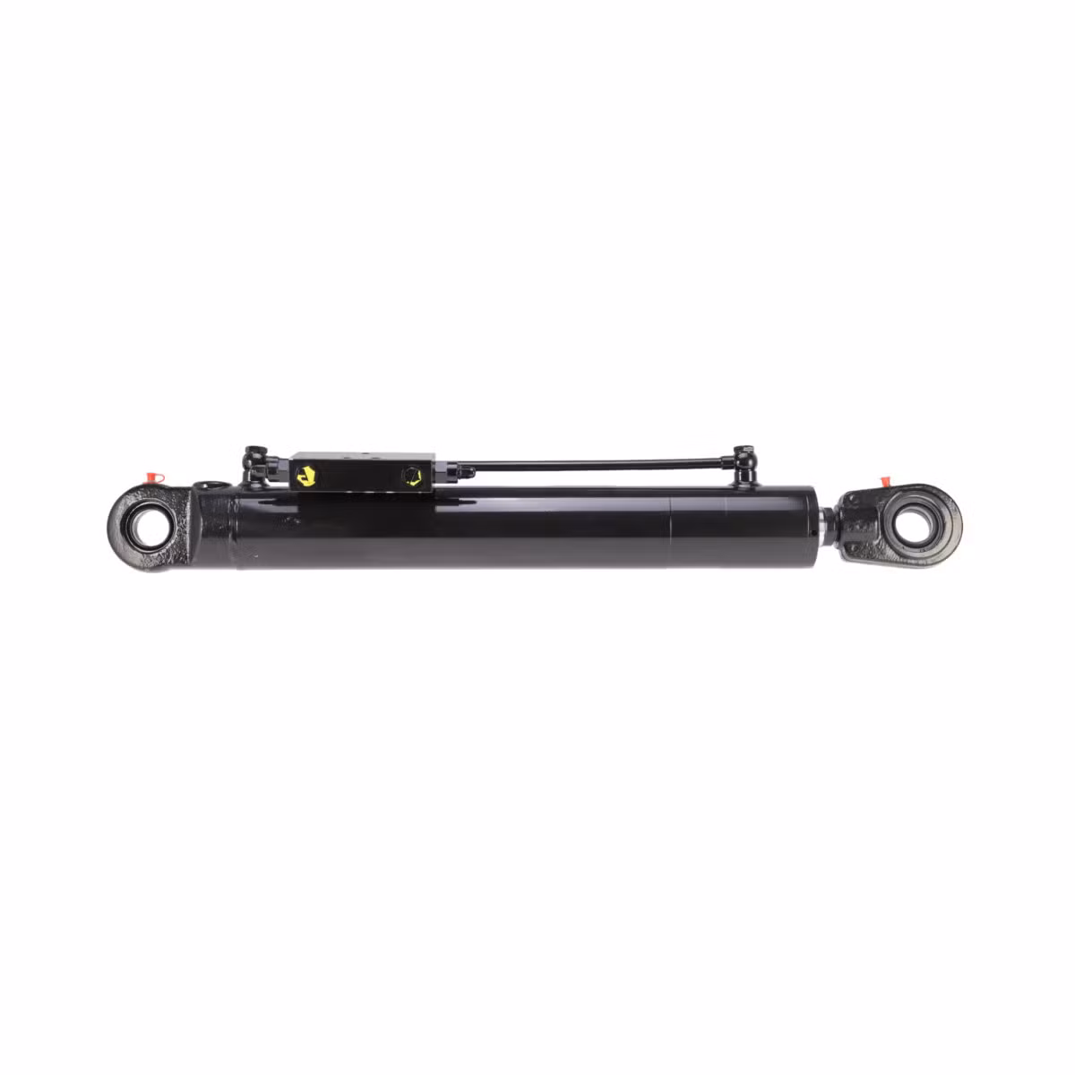 Siłownik hydrauliczny dwustronnego działania z zaworem PZH lewy z regulowanym uchem 80/45/500 FI40 Siłownik hydrauliczny dwustronnego działania z zaworem PZH lewy z regulowanym uchem 80/45/500 FI40