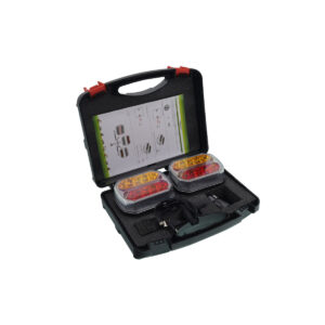 Zestaw świateł lamp 18 LED na magnes bezprzewodowe 12/24V w walizce z wtyczką 7 PIN i przewodem